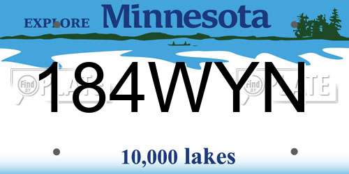 184WYN Minnesota License Plate