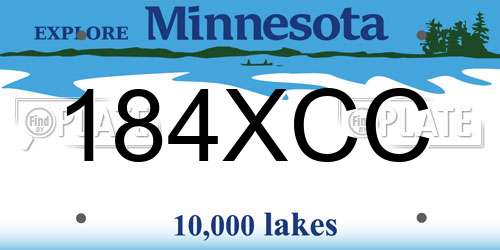 184XCC Minnesota License Plate