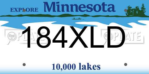 184XLD Minnesota License Plate
