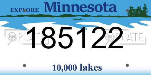 185122 Minnesota License Plate
