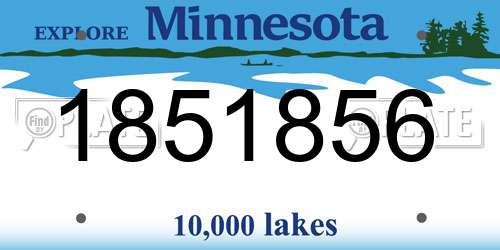 1851856 Minnesota License Plate