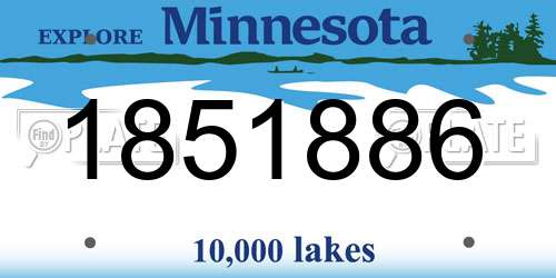 1851886 Minnesota License Plate