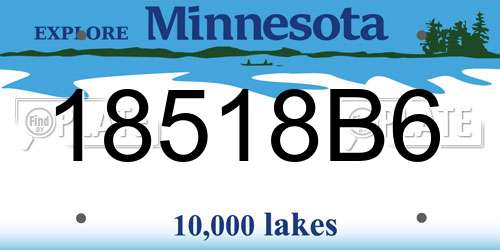 18518B6 Minnesota License Plate
