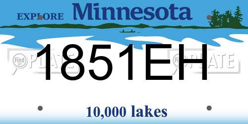 1851EH Minnesota License Plate