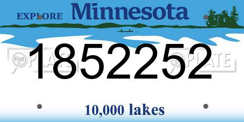 1852252 Minnesota License Plate