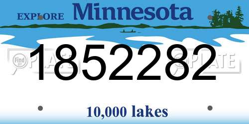 1852282 Minnesota License Plate
