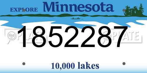 1852287 Minnesota License Plate