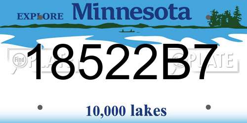 18522B7 Minnesota License Plate