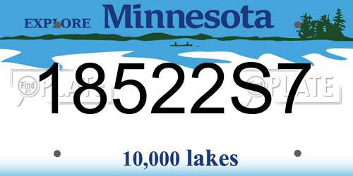 18522S7 Minnesota License Plate