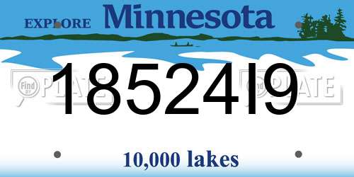 18524I9 Minnesota License Plate