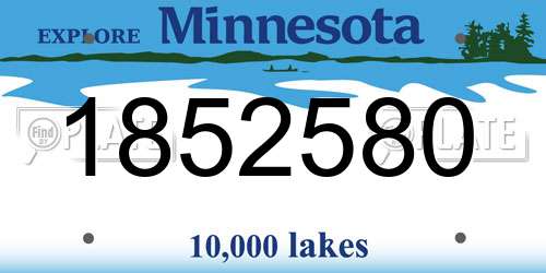 1852580 Minnesota License Plate