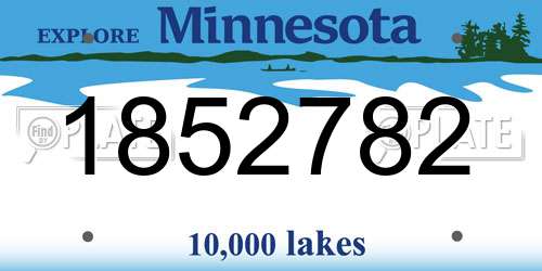1852782 Minnesota License Plate
