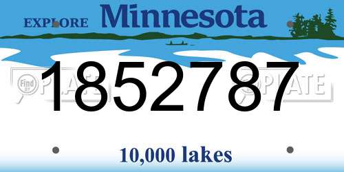 1852787 Minnesota License Plate