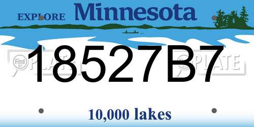 18527B7 Minnesota License Plate