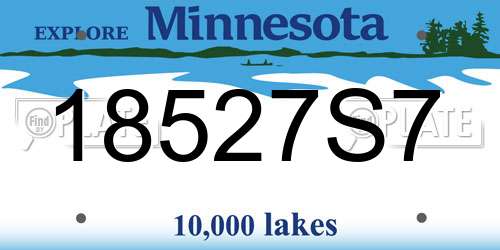 18527S7 Minnesota License Plate