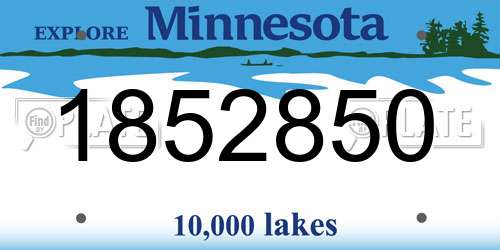 1852850 Minnesota License Plate