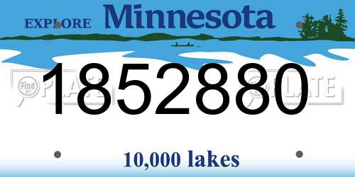 1852880 Minnesota License Plate