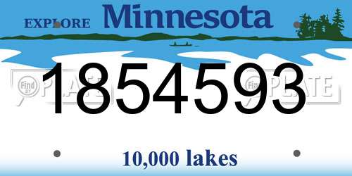 1854593 Minnesota License Plate