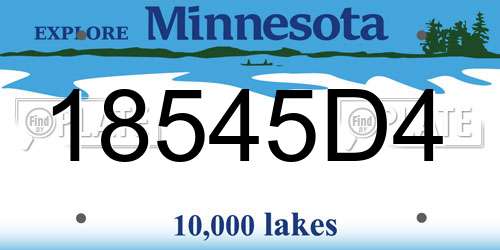 18545D4 Minnesota License Plate