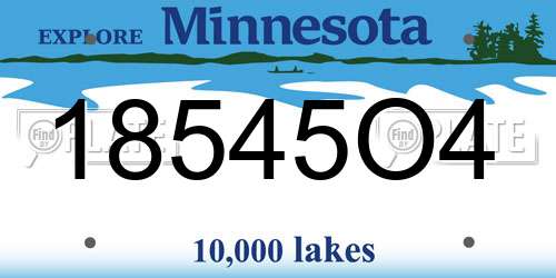 18545O4 Minnesota License Plate