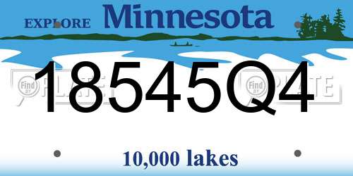 18545Q4 Minnesota License Plate