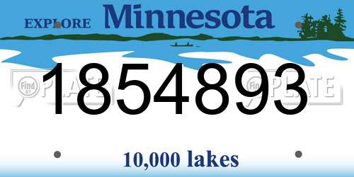 1854893 Minnesota License Plate