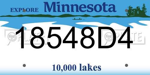 18548D4 Minnesota License Plate