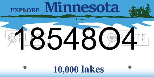 18548O4 Minnesota License Plate
