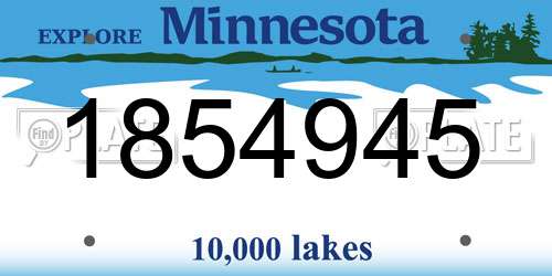 1854945 Minnesota License Plate