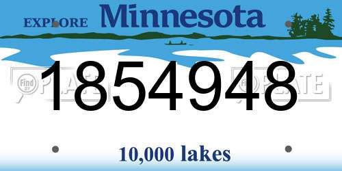 1854948 Minnesota License Plate