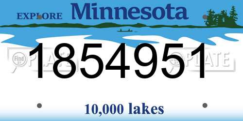 1854951 Minnesota License Plate