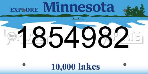 1854982 Minnesota License Plate