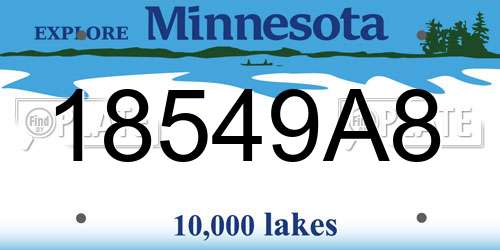 18549A8 Minnesota License Plate