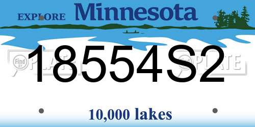 18554S2 Minnesota License Plate