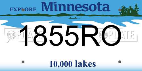 1855RO Minnesota License Plate