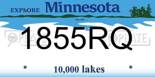 1855RQ Minnesota License Plate