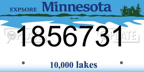 1856731 Minnesota License Plate
