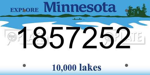 1857252 Minnesota License Plate