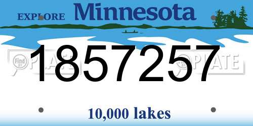 1857257 Minnesota License Plate