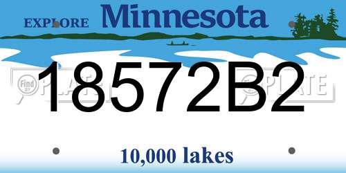 18572B2 Minnesota License Plate