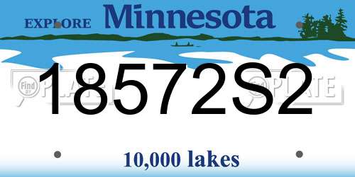 18572S2 Minnesota License Plate
