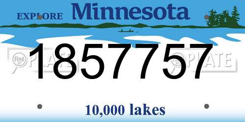 1857757 Minnesota License Plate
