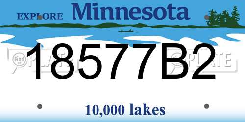 18577B2 Minnesota License Plate