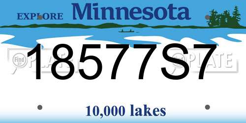 18577S7 Minnesota License Plate