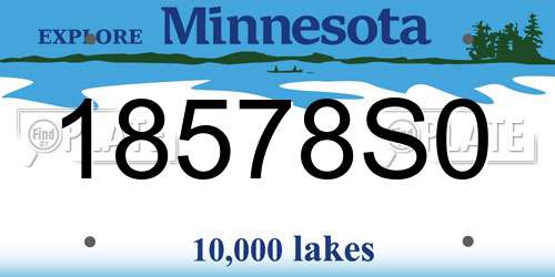 18578S0 Minnesota License Plate