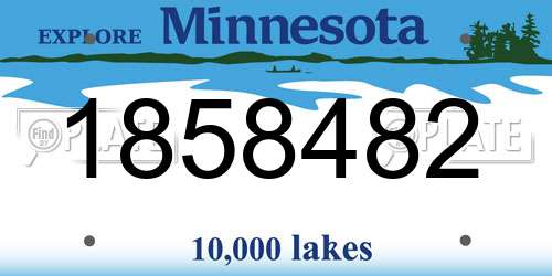 1858482 Minnesota License Plate