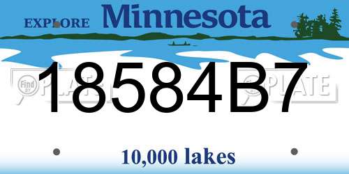18584B7 Minnesota License Plate