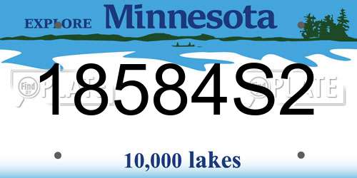 18584S2 Minnesota License Plate