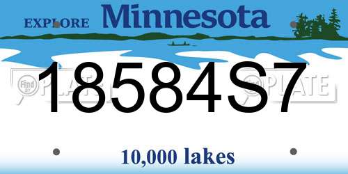 18584S7 Minnesota License Plate