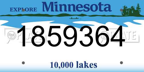 1859364 Minnesota License Plate